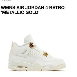 Air Jordan 4 Retro "White & Gold" Women's Shoes
Size: W 9.5 / M 8